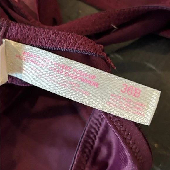 PINK Victoria's Secret Teal and Plum Bra Bundle 36B Set of 2 Push Up - Picture 6 of 6